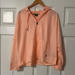 DKNY Women's Light Coral Mesh Hoodie
